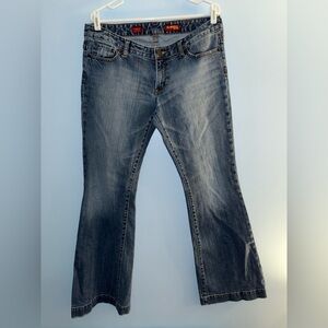 Express Medium Blue Flare Jeans